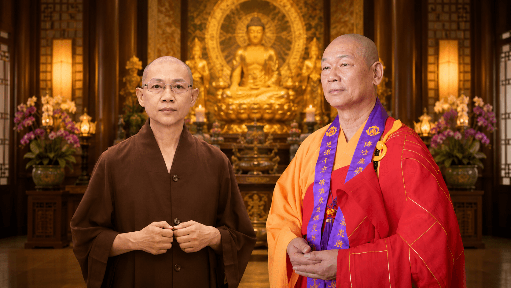 如証法師 ( 左 ) 、禪敬法師 ( 右 )