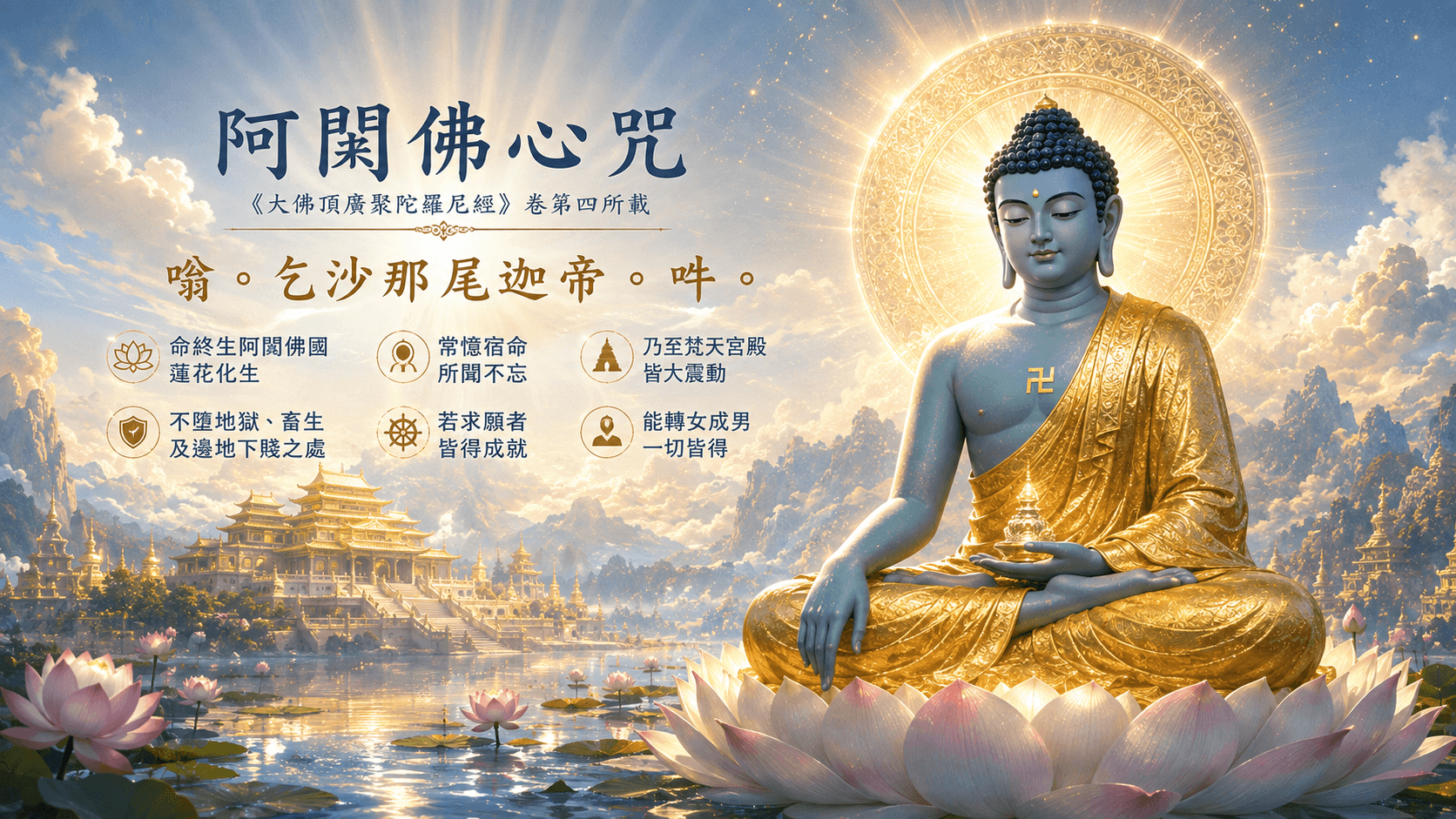 持誦阿閦佛心咒得生阿閦佛國。