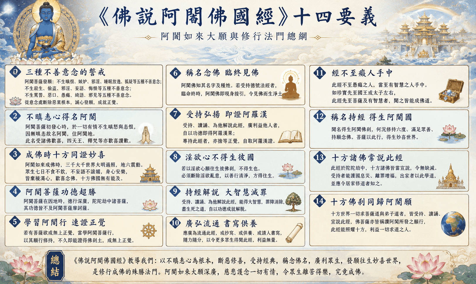 《佛說阿閦佛國經》十四要義主題圖